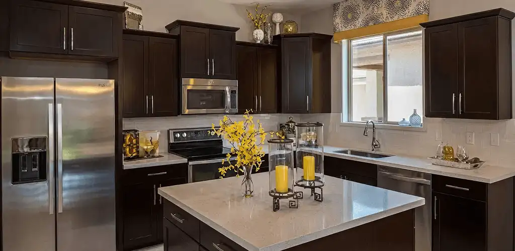 Cabinet painting results with freshly painted kitchen cabinets in Albuquerque, NM