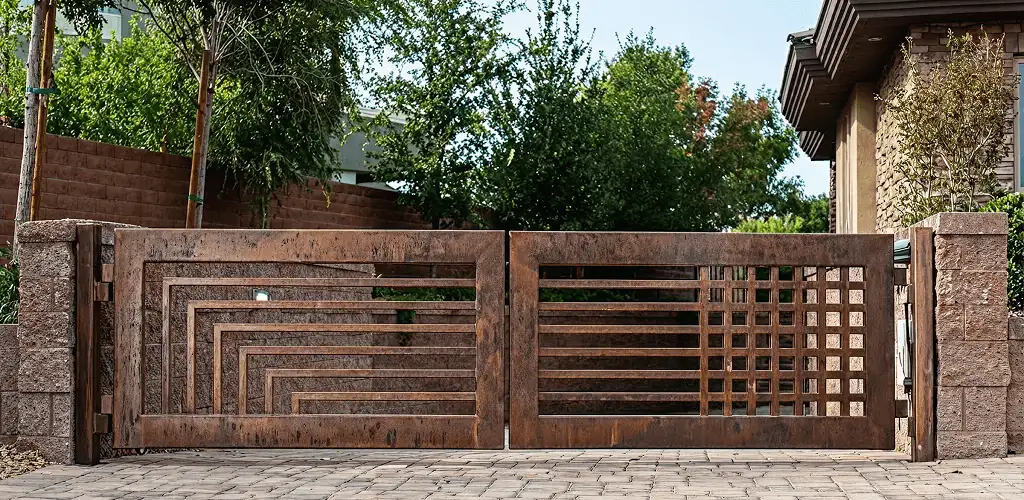 Custom driveway gate installation for a home entrance in Albuquerque, NM